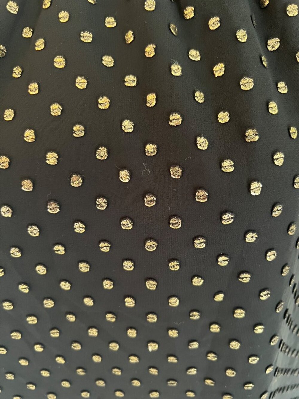 J.Crew Black Gold PolkaDot Short Sleeve Women's Blouse Holiday Career Business S - Picture 3 of 10